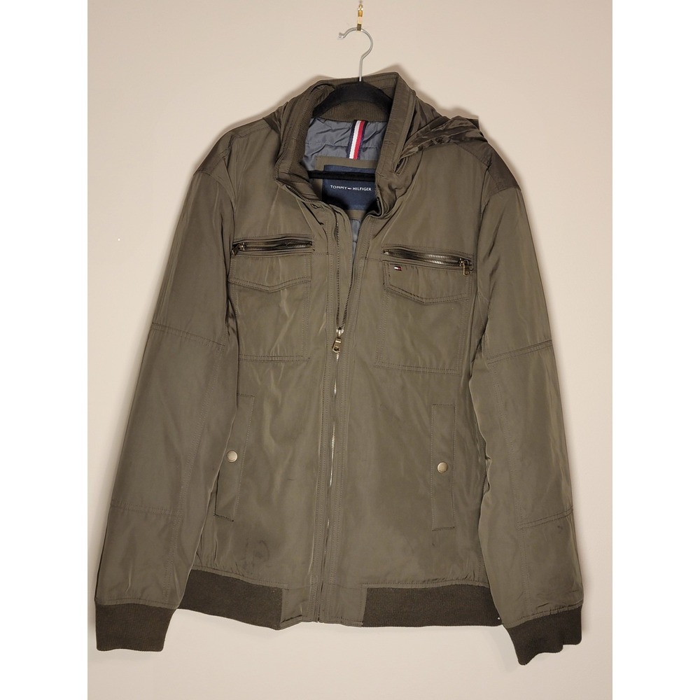 Tommy‎ Hilfiger Men's Performance Bomber Jacket, Weather Resistant, Green Xxl
